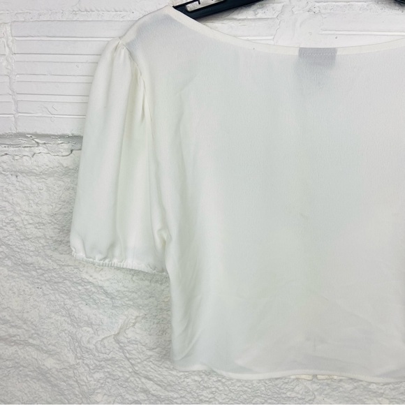 NWOT RUE 21 white corset front puff sleeve cropped shirt size large - Picture 12 of 14